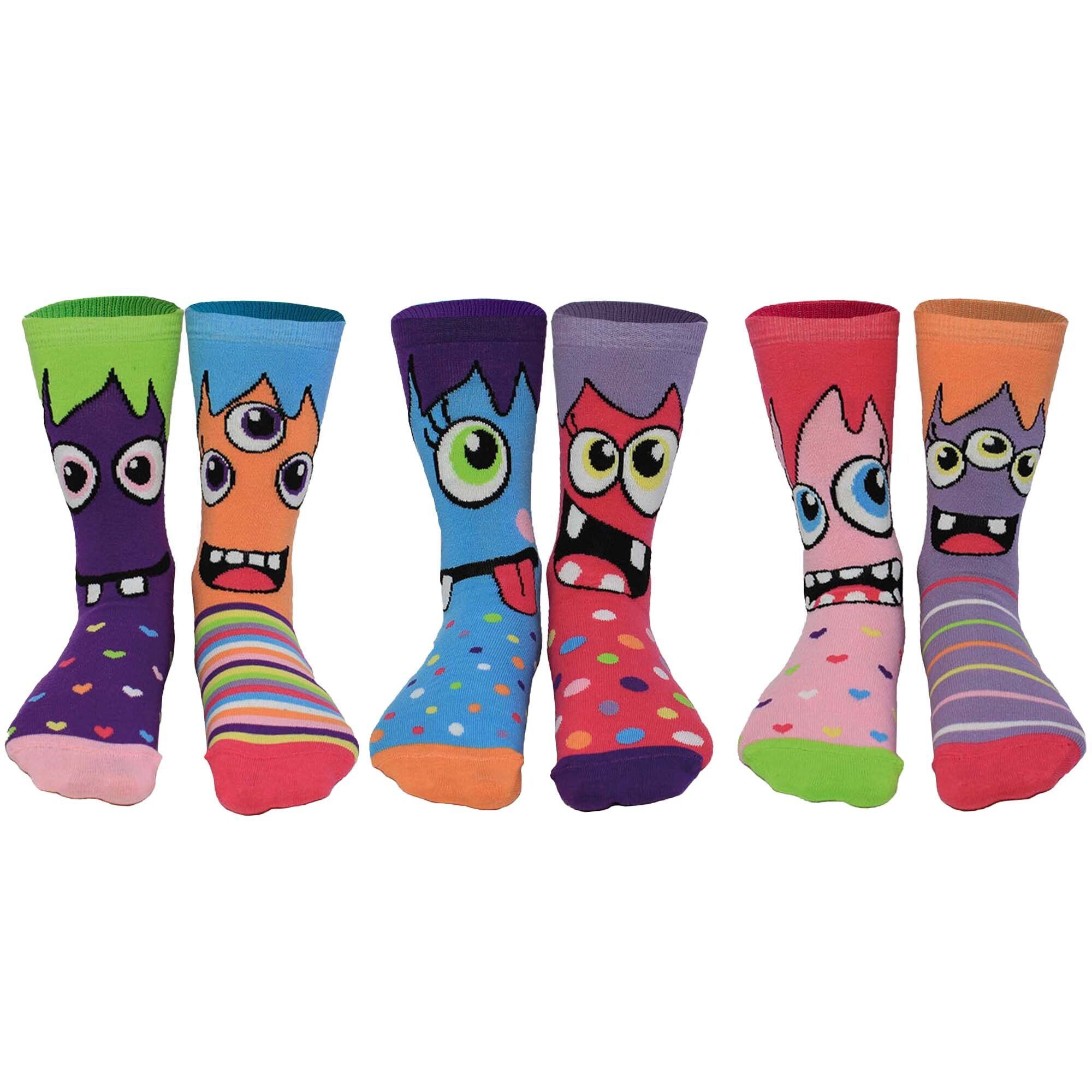 United Oddsocks Freizeitsocken Kinder Socken, 6 individuelle Socken - Miss Mashers