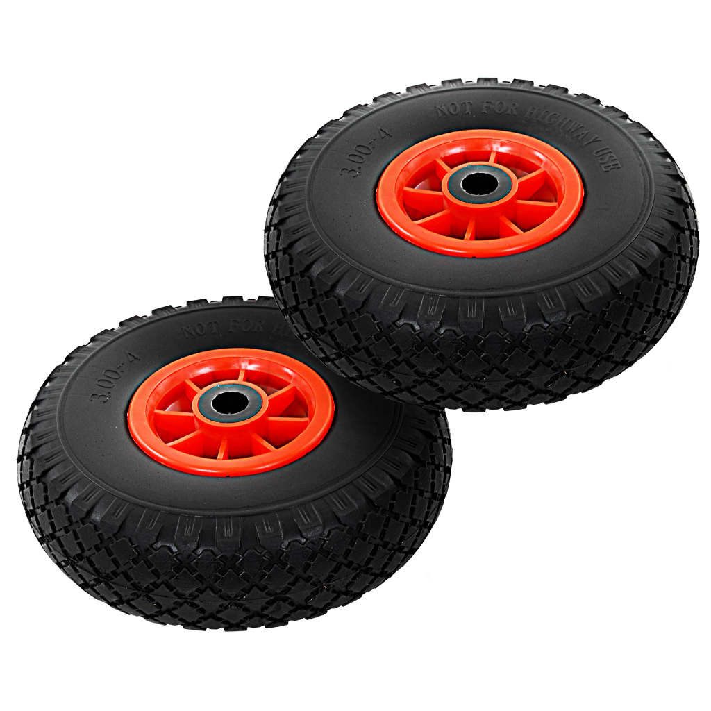 vidaXL Rollwagen Sackkarrenräder 2 Stk. Massives PU 3,00 - 4 (260 x 85), (2 St)