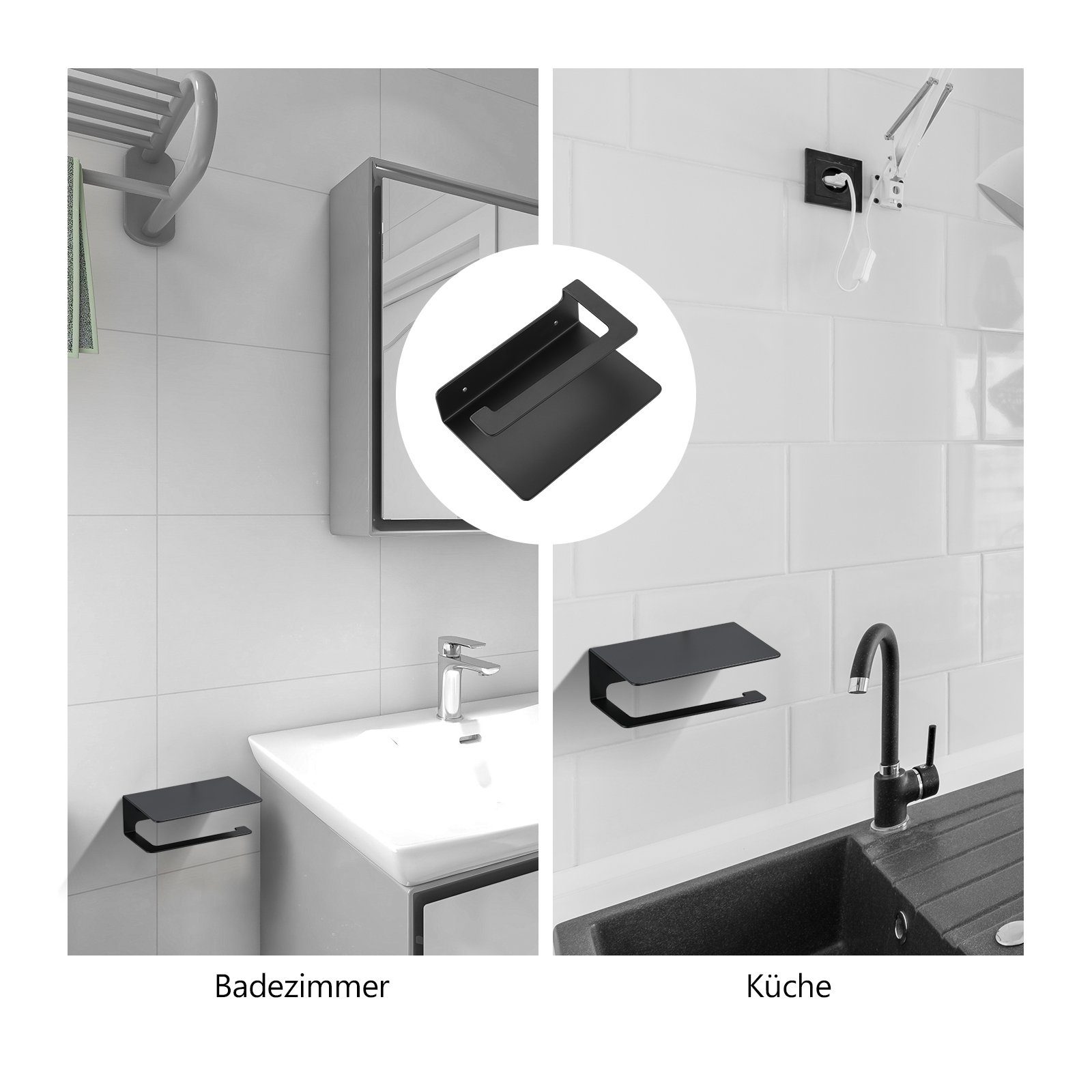 Küche EMKE und Schwarz freistehender Klorollenhalter, fürs Toilettenpapierhalter Badezimmer, für EMKE Badzimmer, Toilettenpapierhalter, Papierrollenhalter
