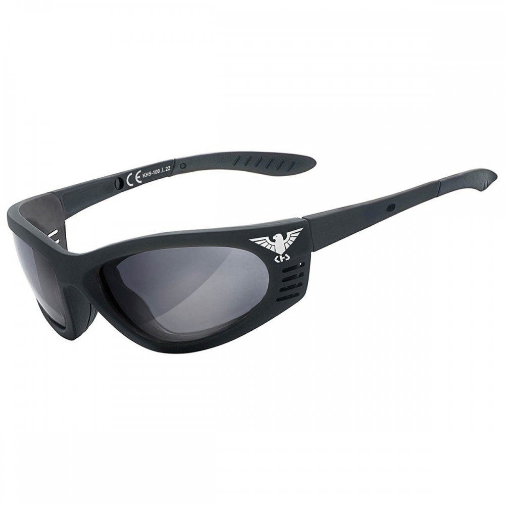 KHS Sonnenbrille Armee Sportbrille, smoke (Set, Sonnenbrille inkl. Etui) beidseitige Anti-Fog-Beschichtung