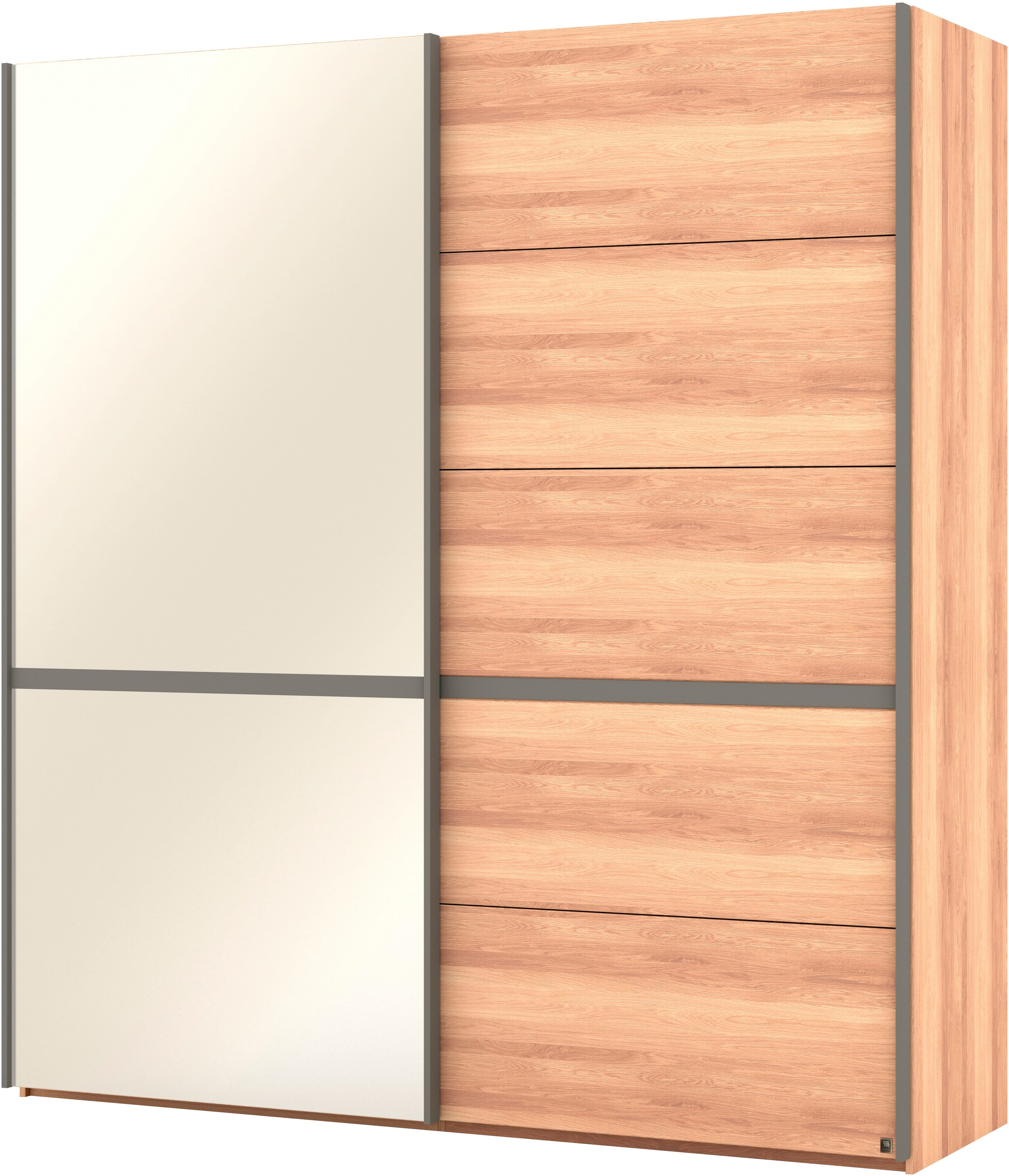 Musterring Schwebetürenschrank Sorrent, Kleiderschrank, Schrank, Schiebetüren (Teilmassiv Eiche, MADE IN GERMANY) Türen in Eiche massiv mit Kassetten-Optik, verschiedene Maße verfügbar