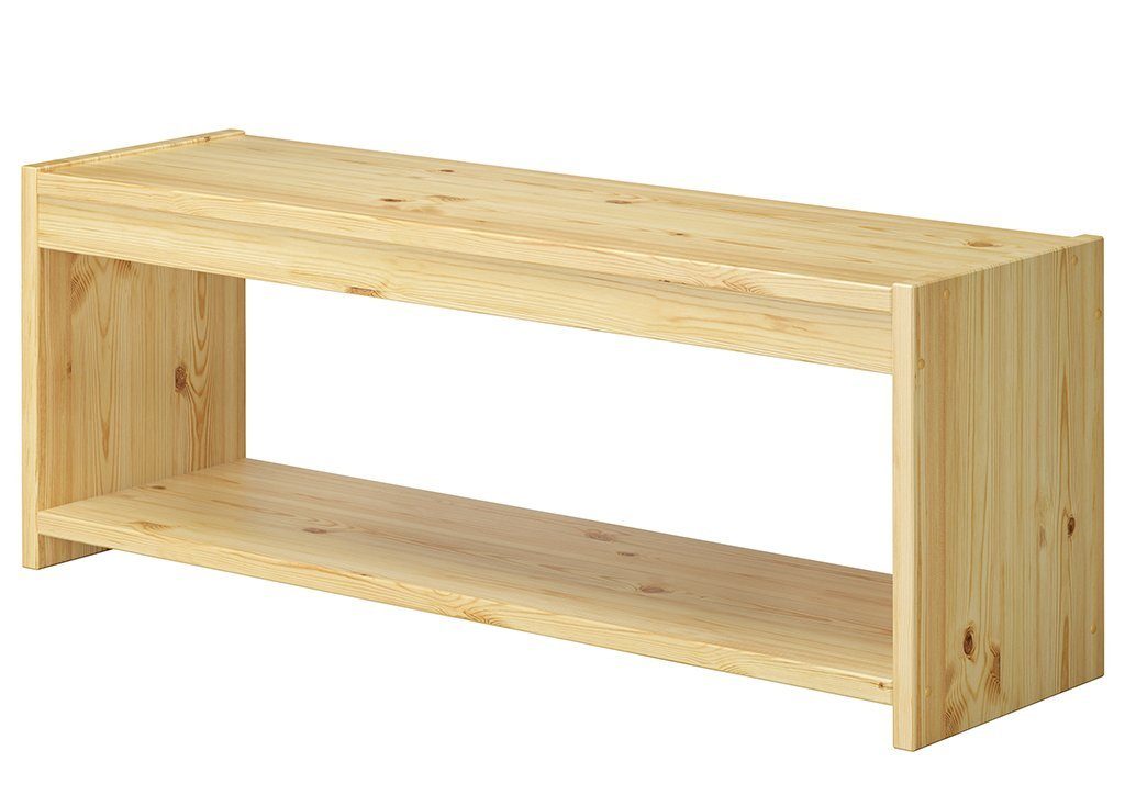 ERST-HOLZ Wandregal Sitzbank 120 x 35 Küchenbank Schuhbank Kiefer Massiv Holzbank