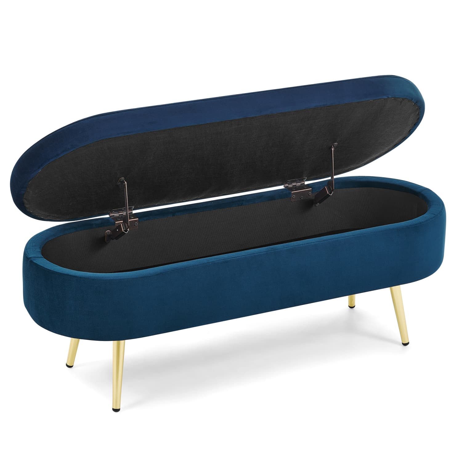 autolock Bettbank Multifunktionelle Aufbewahrungsbank,weicher Velvet-Stoff,Metallbeine, Fußbank,Bettbank,Polsterbank,Massivholzrahmen,20L Stauraum,110x40x42cm