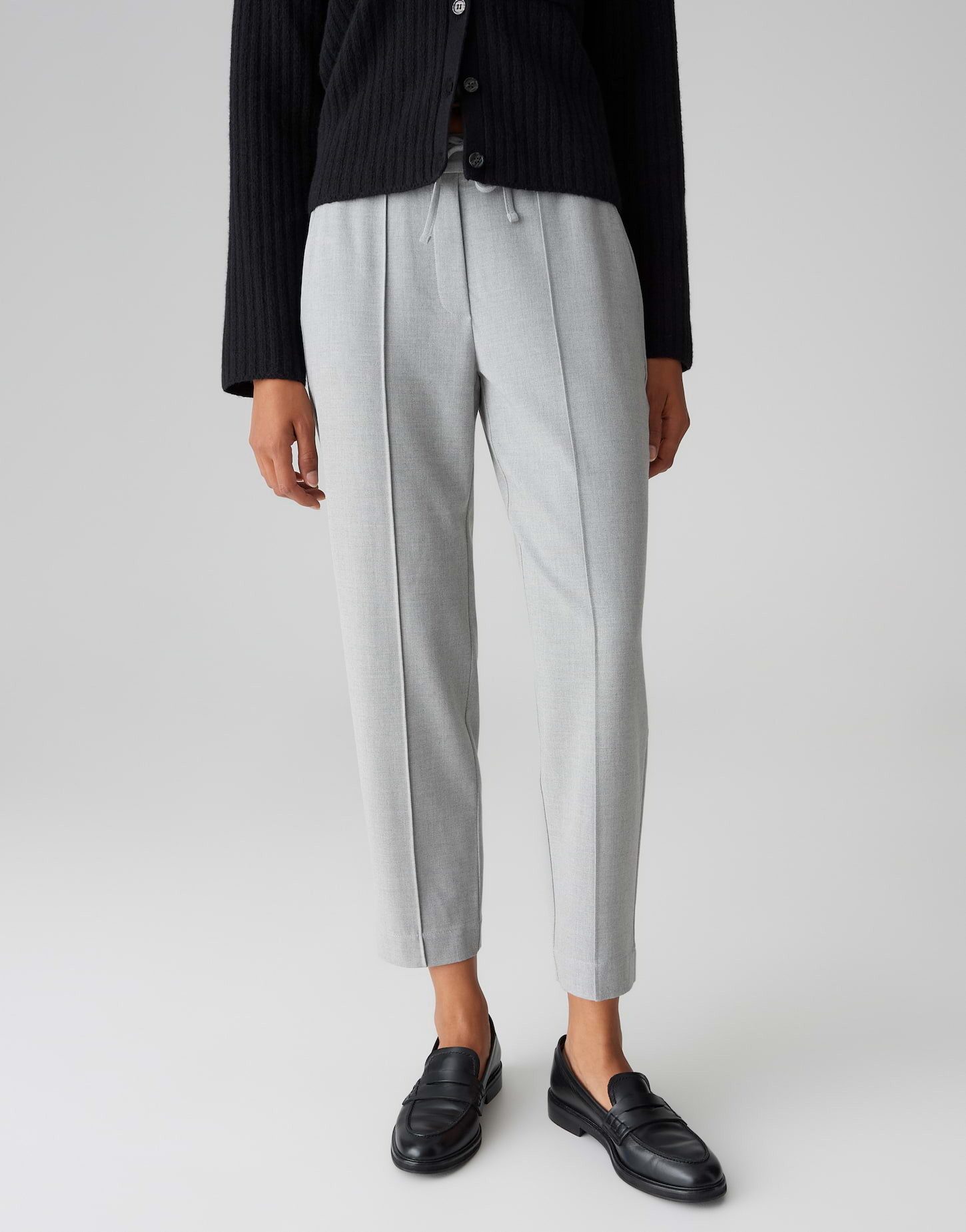 OPUS Schlupfhose MYHA ICONIC aus leichtem Viskosemix Mid Rise, Ankle, meliertes Muster