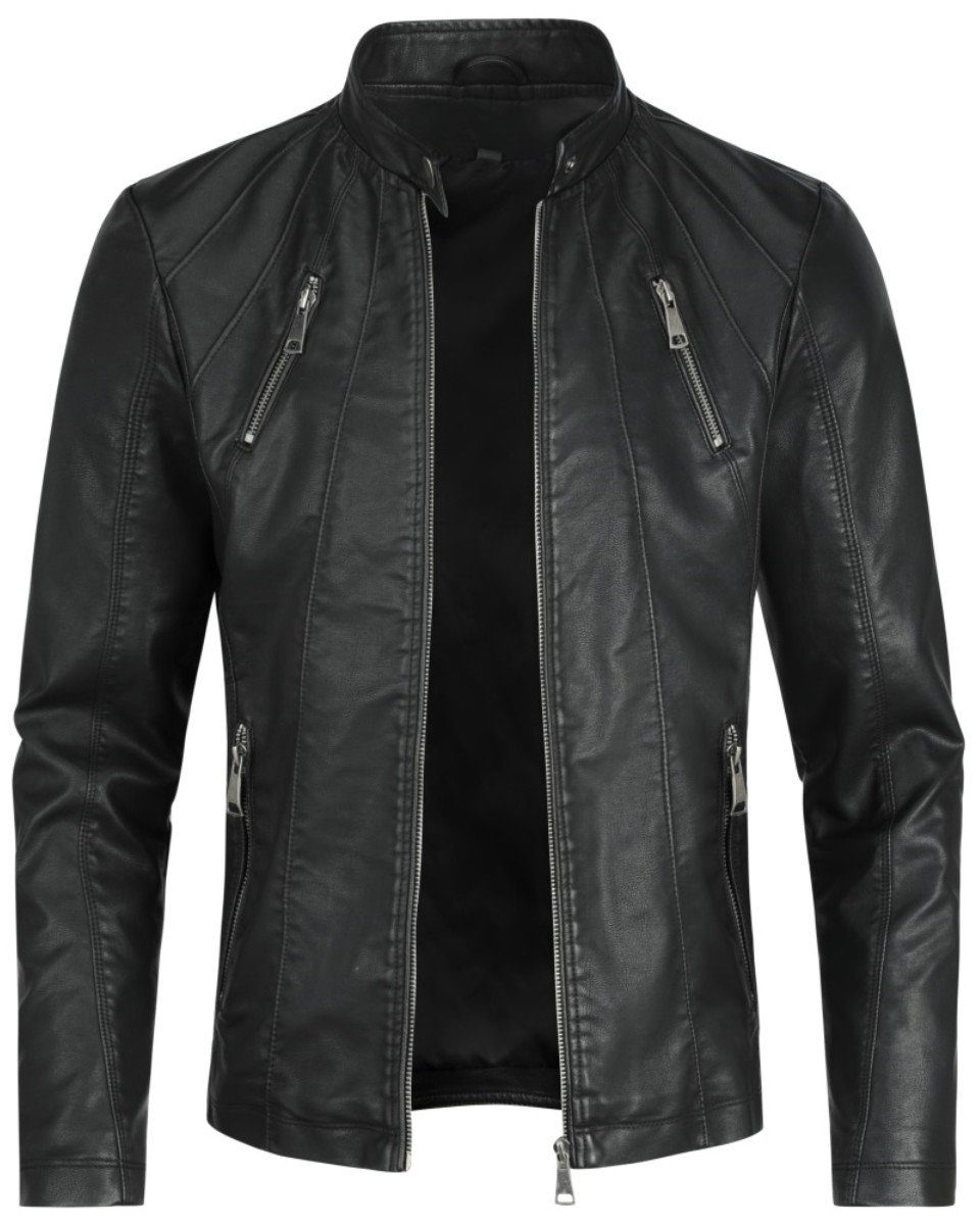 Allthemen Lederjacke PY2235018 Lederjacke mit Stehkragen