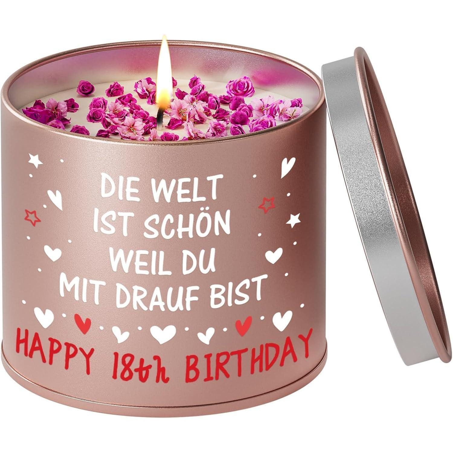 LuxusKollektion Duftkerze Kerze Metall Geburtstag Geschenk Mädchen Frau Freundin 18 Geburtstag