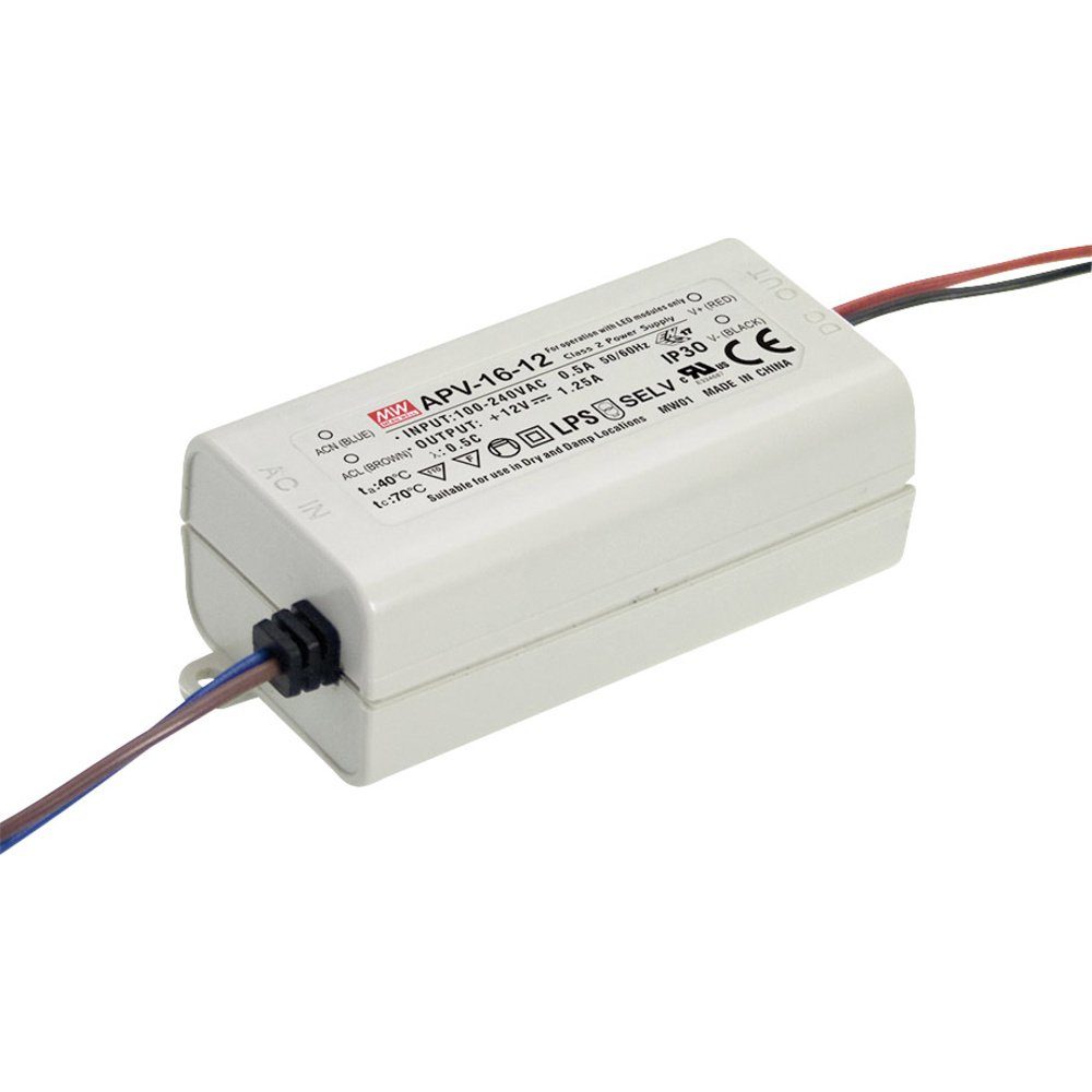 MW Mean Well APV-16-15 LED-Trafo Konstantspannung 15 W 0 - 1 A 15 V/D LED Trafo