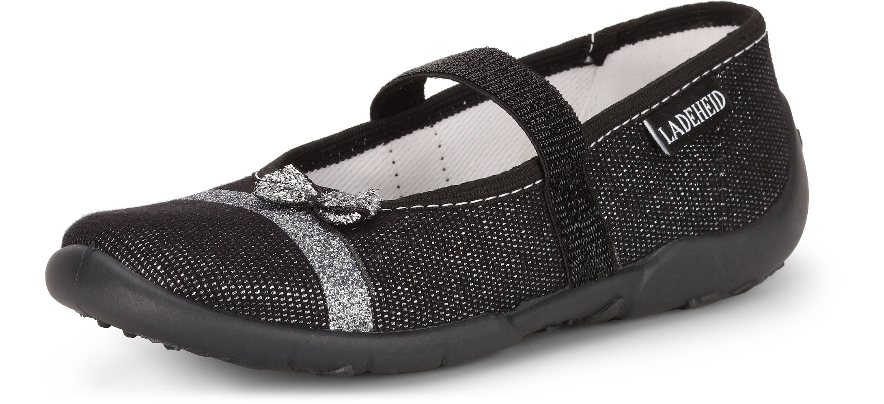 Ladeheid Kinder Mädchen Hausschuhe Ballerinas LAVI0005 Hausschuh Schwarz