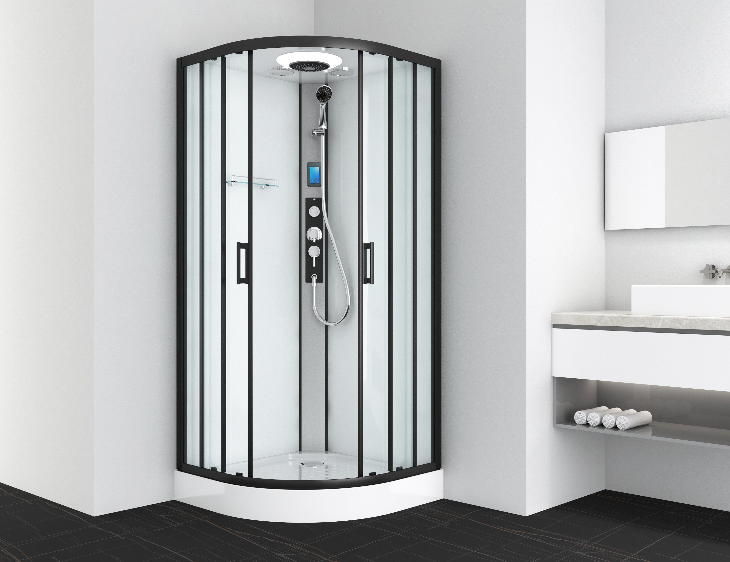 Sanotechnik Komplettdusche AUSTIN, BxT: 90x90 cm, Sicherheitsglas, LxBxH: 90x90x215cm