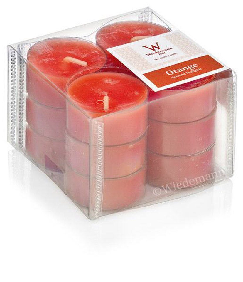 Wiedemann Kerzen Duftkerze Duftteelichter Orange, 16 x 37 mm, Inhalt 12 Stü günstig online kaufen