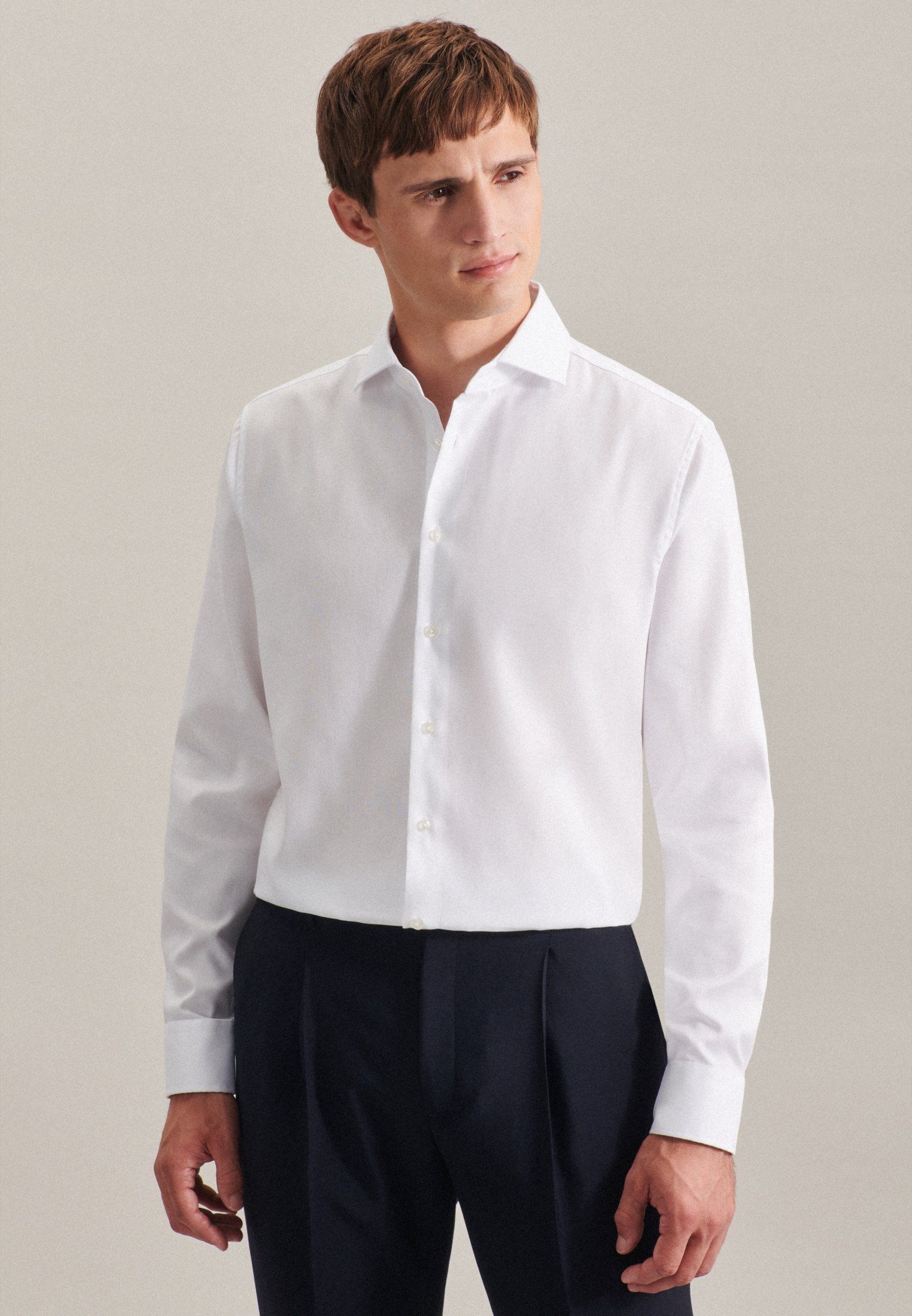 seidensticker Businesshemd Shaped Shaped Langarm Kentkragen Uni, Kragen:  Spread Kent | Klassische Hemden