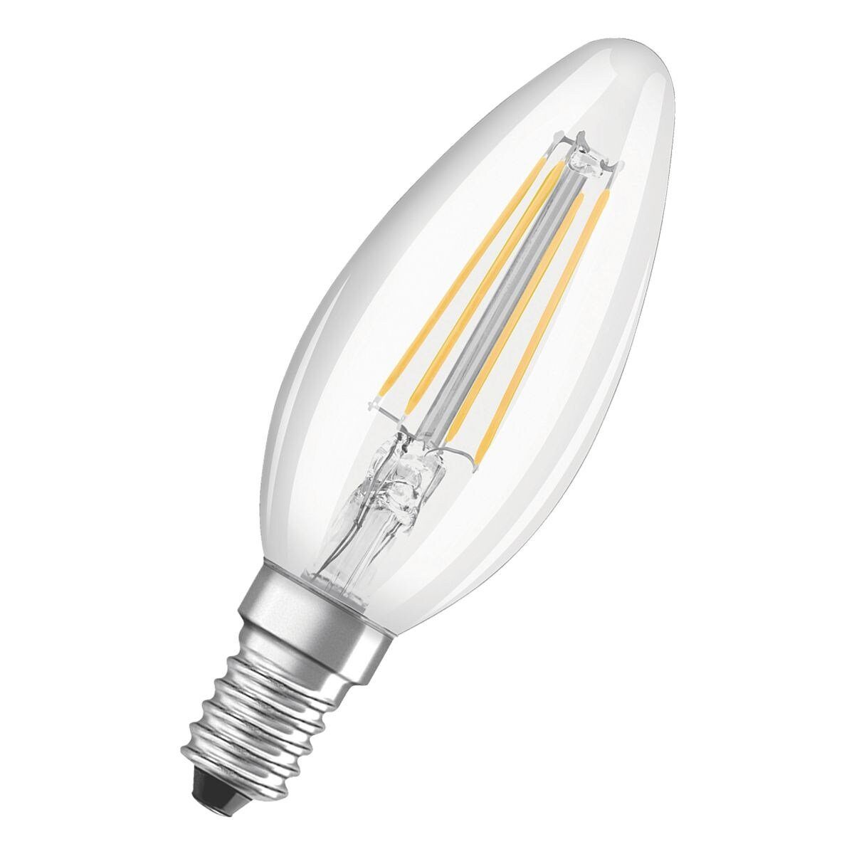 Osram LED-Leuchtmittel Retrofit Classic B, E14, Warm White, 4 W transparent