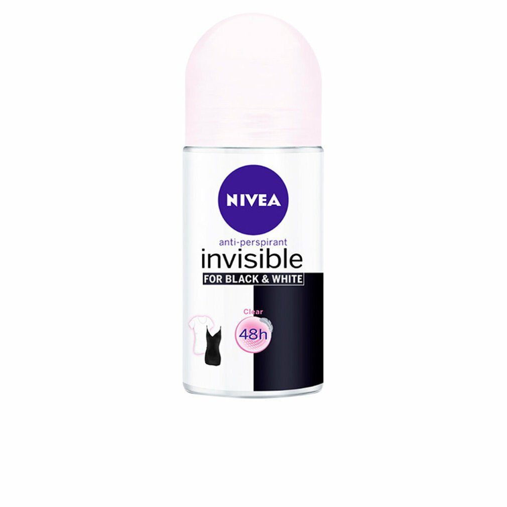 deo WHITE roll-on & BLACK 50 Deo-Zerstäuber INVISIBLE Nivea ml