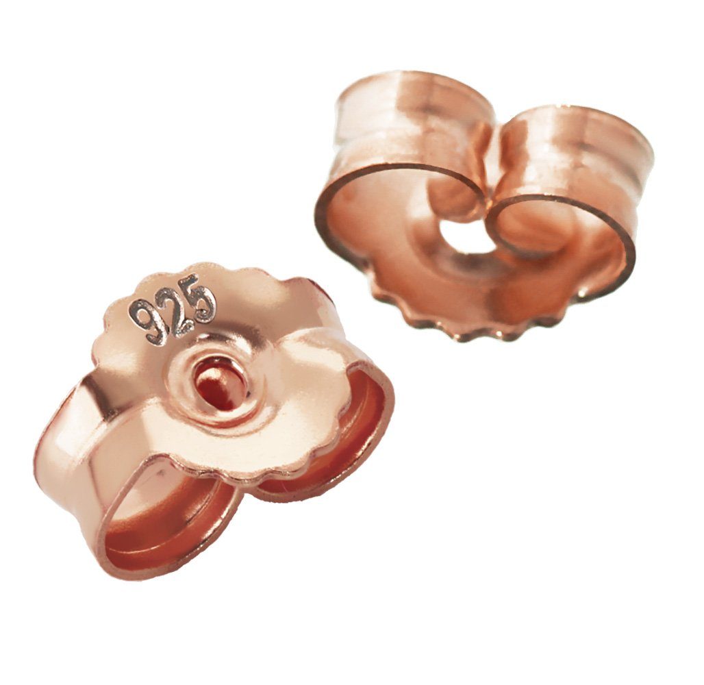 NKlaus Ohrstecker-Verschluss 5 Paar 925 Silber 7mm Rosegold Vergoldet Butterfly (5 Paar)