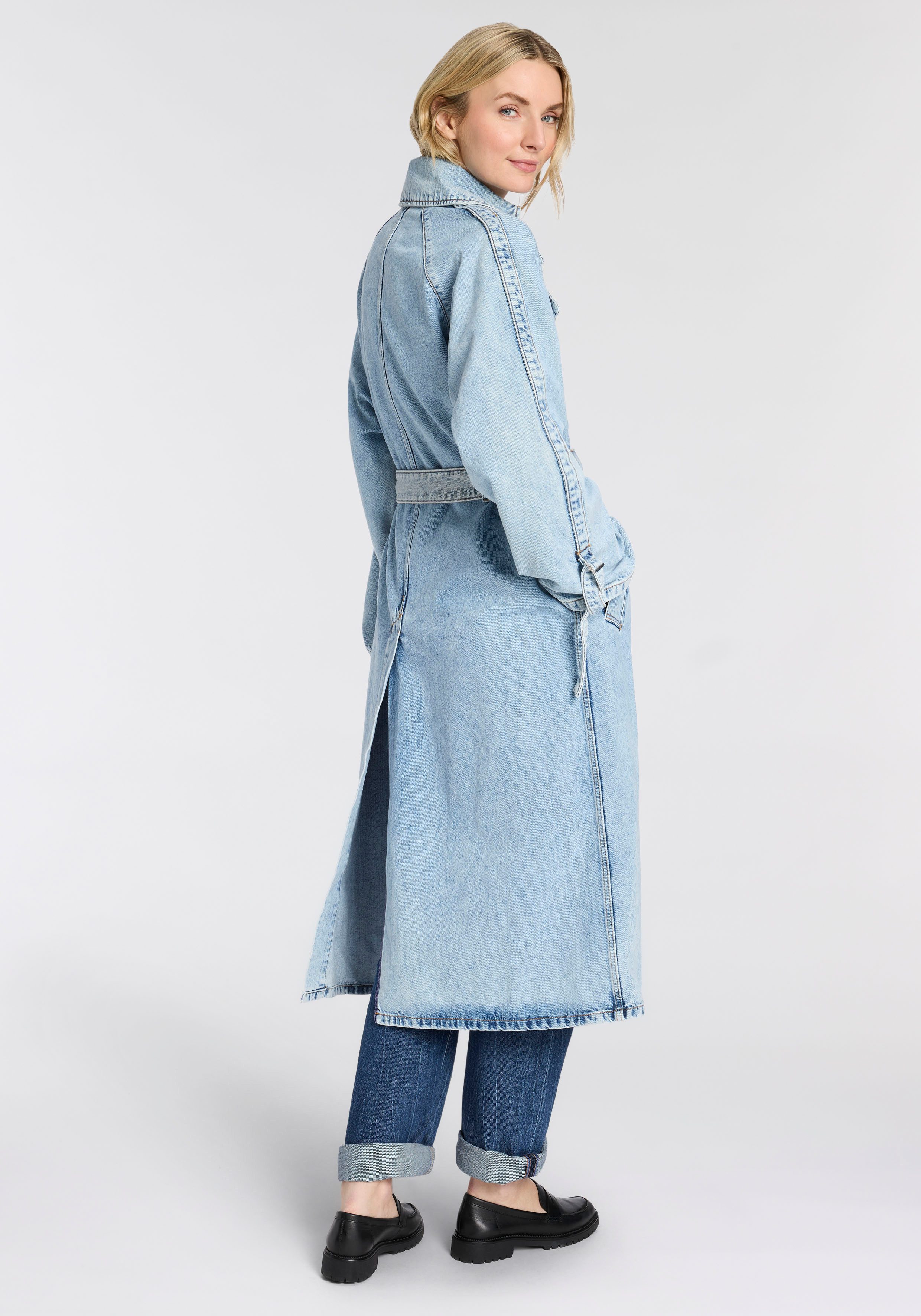 HUGO Blue Trenchcoat Garena Denim in Maxi-Länge günstig online kaufen
