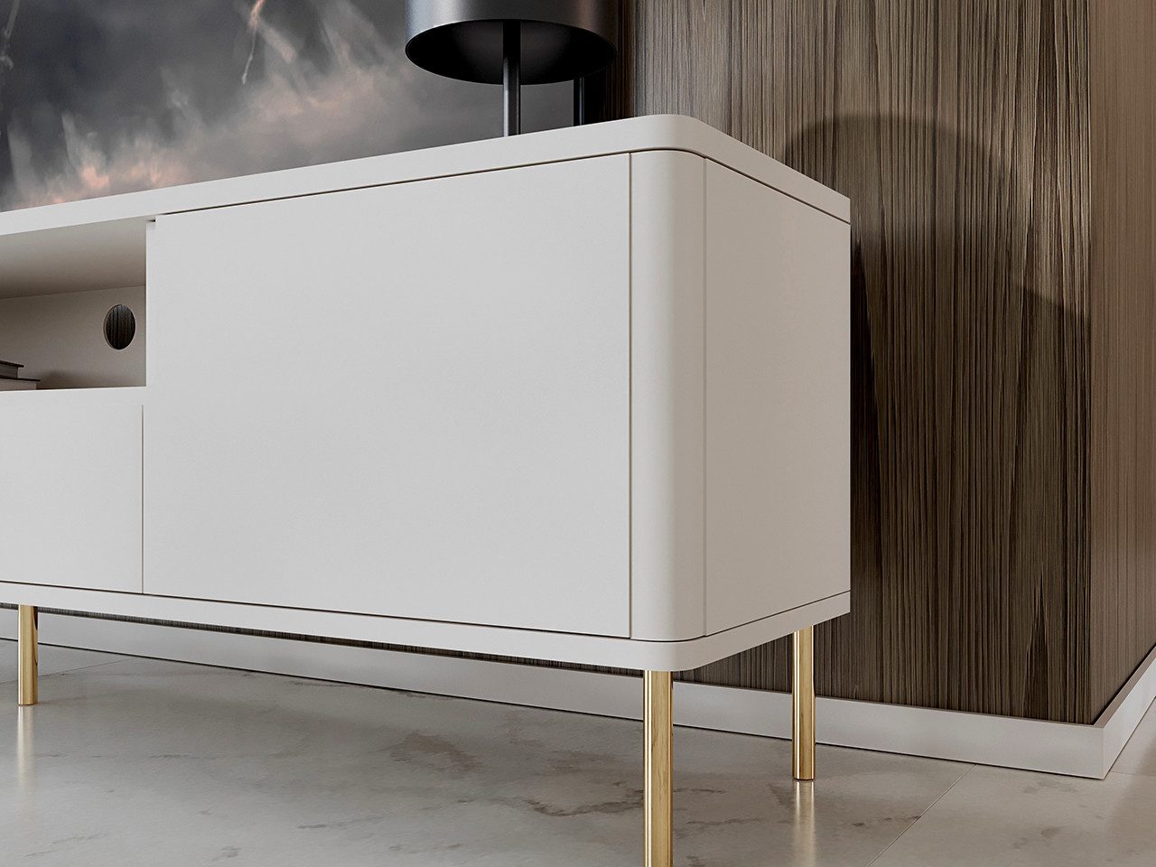 MOEBLINE Lowboard TV Schrank Kommode RADDIO 180NZ weiß