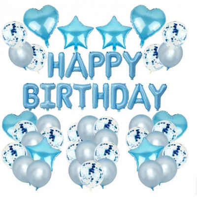 WS-Trend Luftballon Happy Birthday Luftballons Geburtstag Party Deko Set 50 teilig