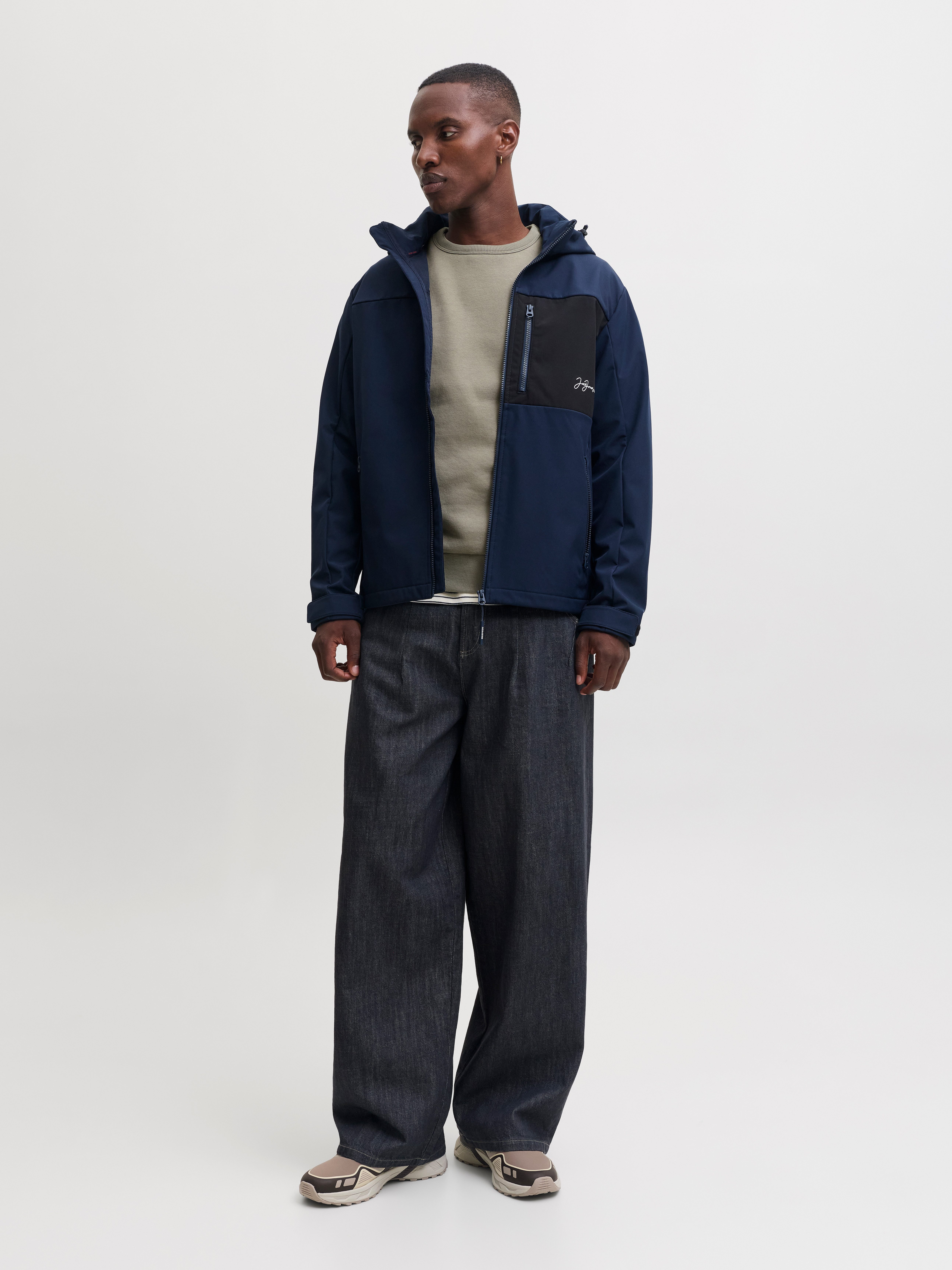 Jack & Jones Sweatshirt JJCLEVELAND SWEAT CREW NECK Materialmix, regular fit