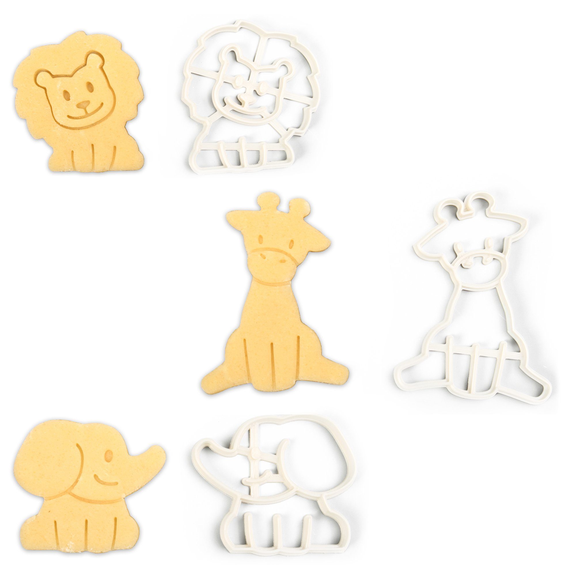 Ausstechform 3D-Ausstechform „Zootiere“- Präge-Ausstecher aus Bio-Kunststoff