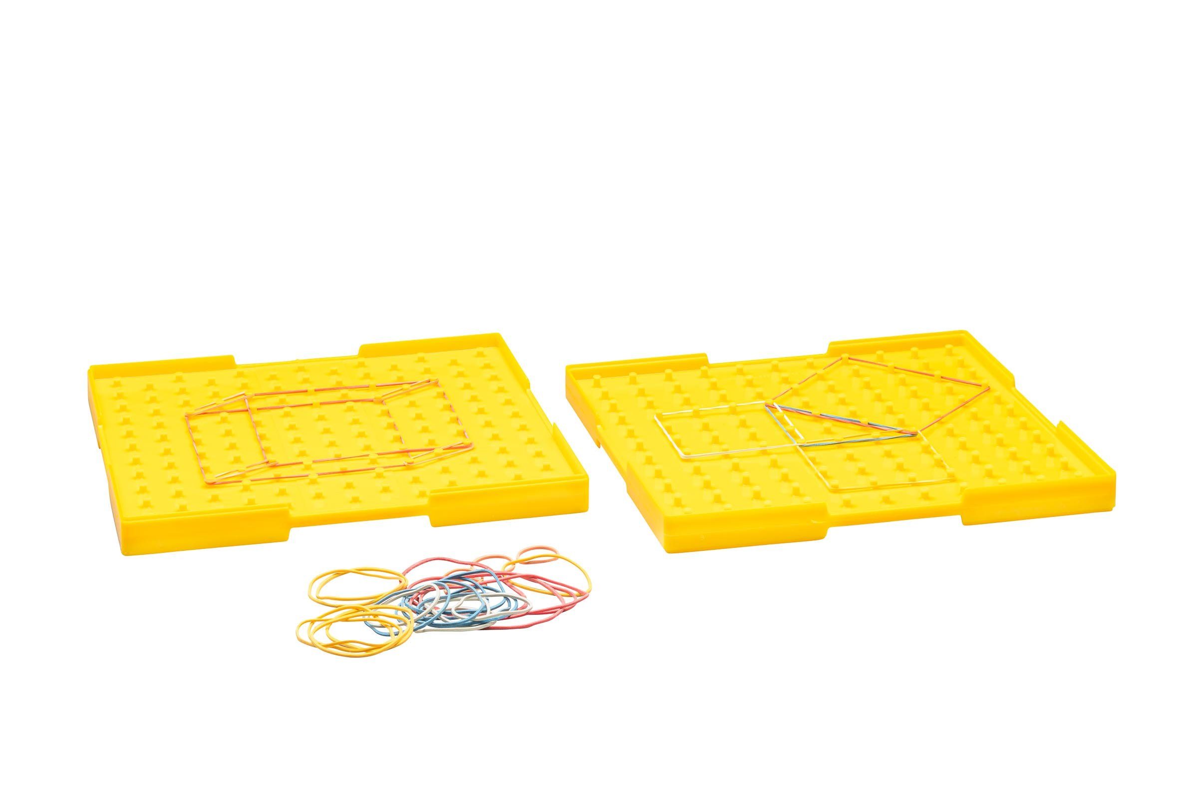 Wissner® aktiv lernen Lernspielzeug Geometriebrett groß doppelseitig (Gelb), Geobrett RE-Plastic® (50-St), RE-Plastic®