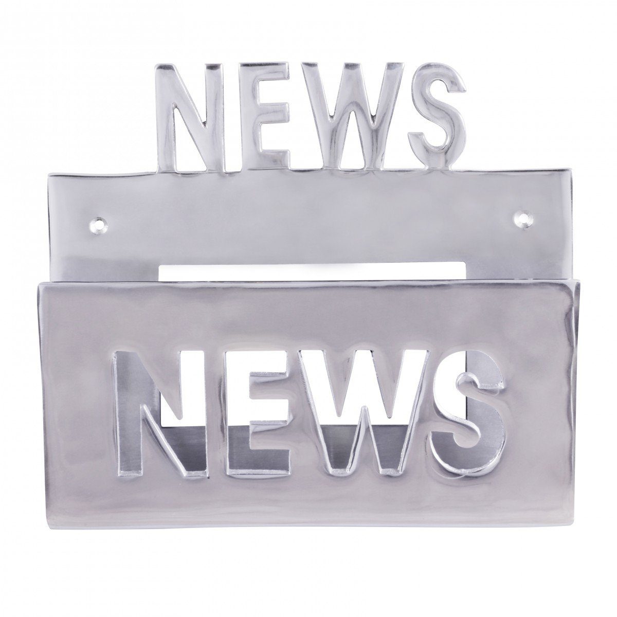 News Zeitschriftenhalter aus für Farbe möbelando Deko Zeitungshalter Dekofigur Aluminium Silbe Prospekthalter, Prospekthalter Deko die Wand Design