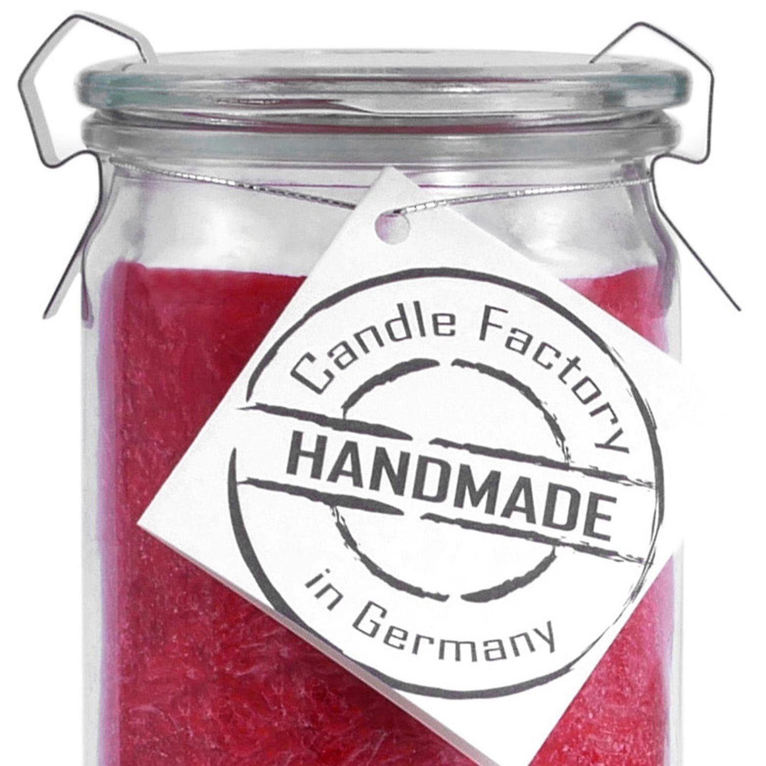 Landshop24 Duftkerze Candle-Factory Duftkerze aus Stearin im Weckglas Big Jumbo (Duft "Apfelpunsch), brennt bis zu 100h