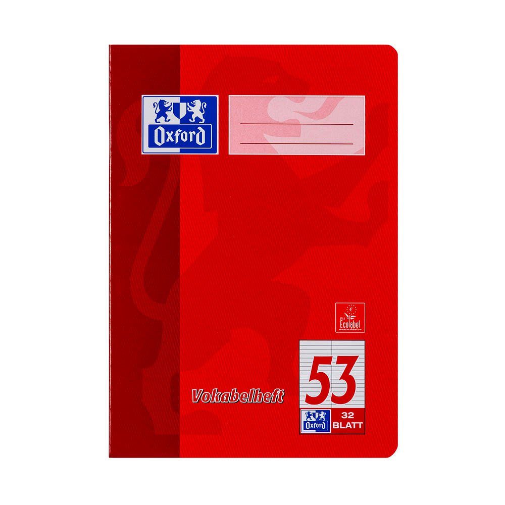 OXFORD Vokabelheft 1 Vokabelheft mit 2-Spalten Lin. 53 (liniert) A5 ohne Rand, Keine Farbwahl möglich!