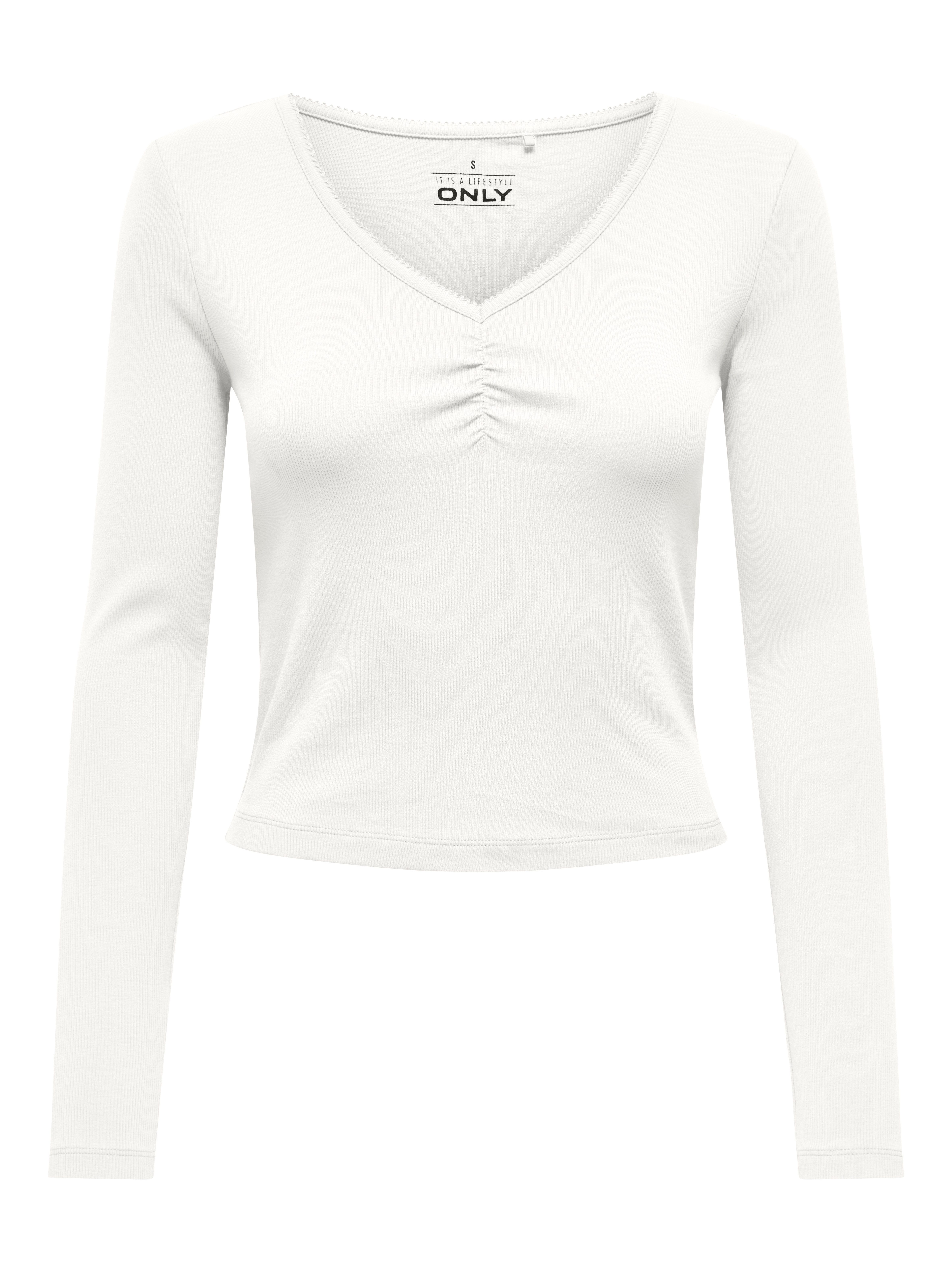 Langarmshirt ONLBETTY LIFE L/S SCALLOP V-NECK CC JRS