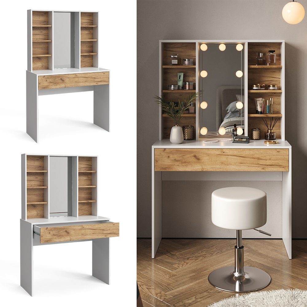 Vicco Schminktisch Alexa, Weiß/Eiche, 93 cm günstig online kaufen