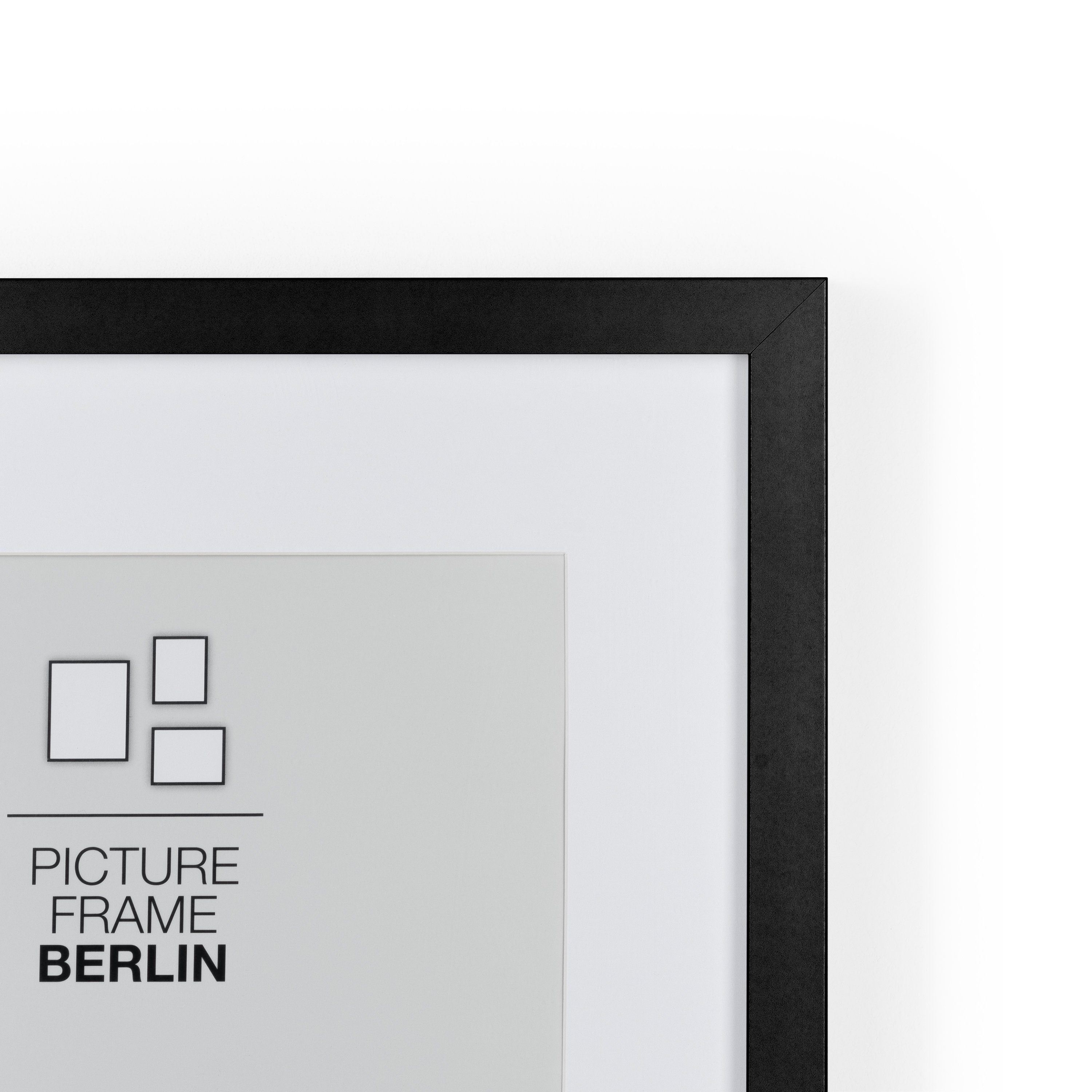 Blumtal Einzelrahmen Berlin - Hochwertiger Fotorahmen mit Passepartout, (Einzeln und als 2er Set verfügbar, 1 St), in verschiedenen Größen und Farben