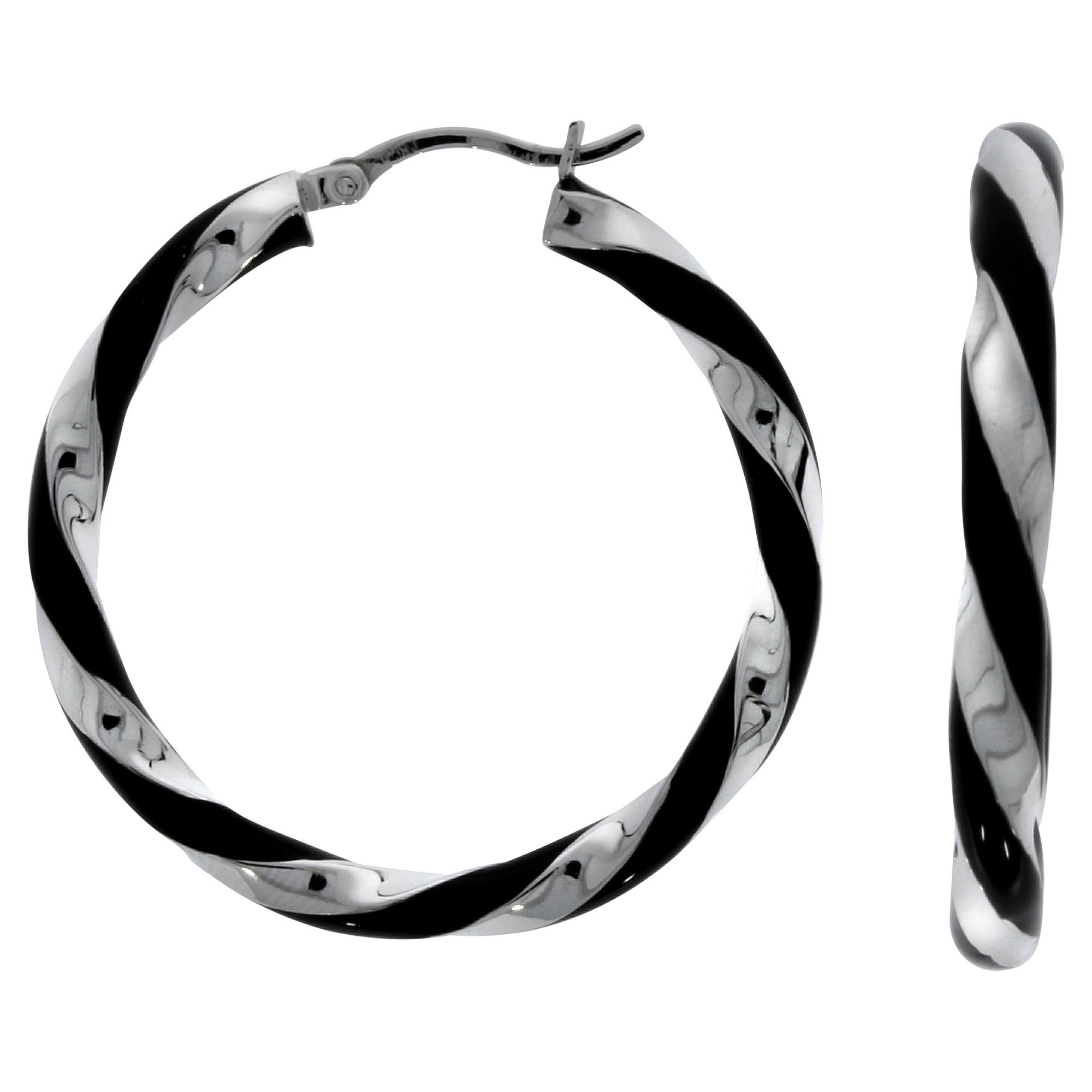 Vivance Paar Creolen 925 Silber rhodiniert Lack schwarz günstig online kaufen