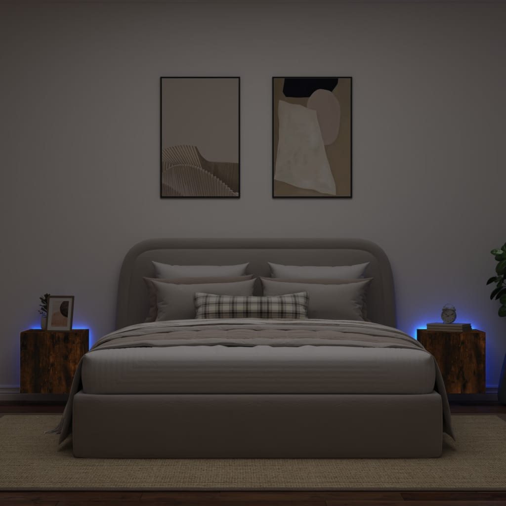 vidaXL TV-Wand TV-Wandschränke mit LED-Leuchten 2 günstig online kaufen