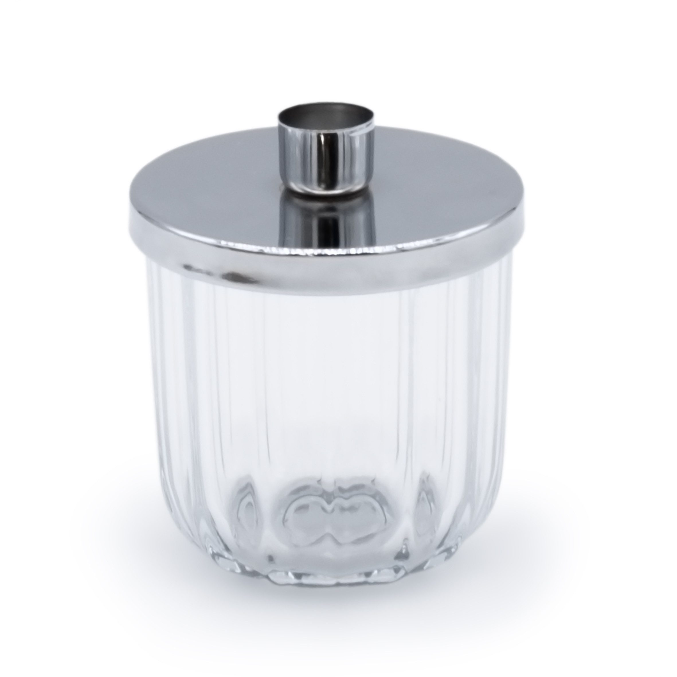 Spetebo Kerzenhalter Metall Kerzenhalter mit Deko Glas (Stück, 1 St., Kerzenhalter), Kerzenständer in Silber für Stabkerzen