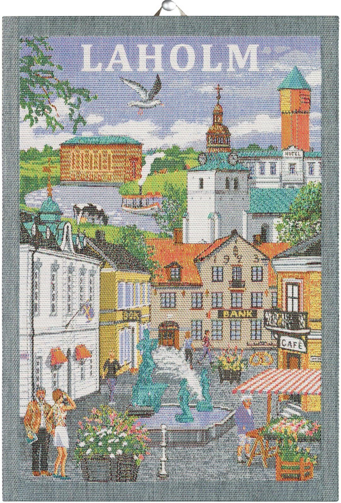Ekelund Geschirrtuch Küchenhandtuch Laholm 35x50 cm, (1-tlg., 1 x Geschirrtuch), Pixel gewebt (6-farbig)
