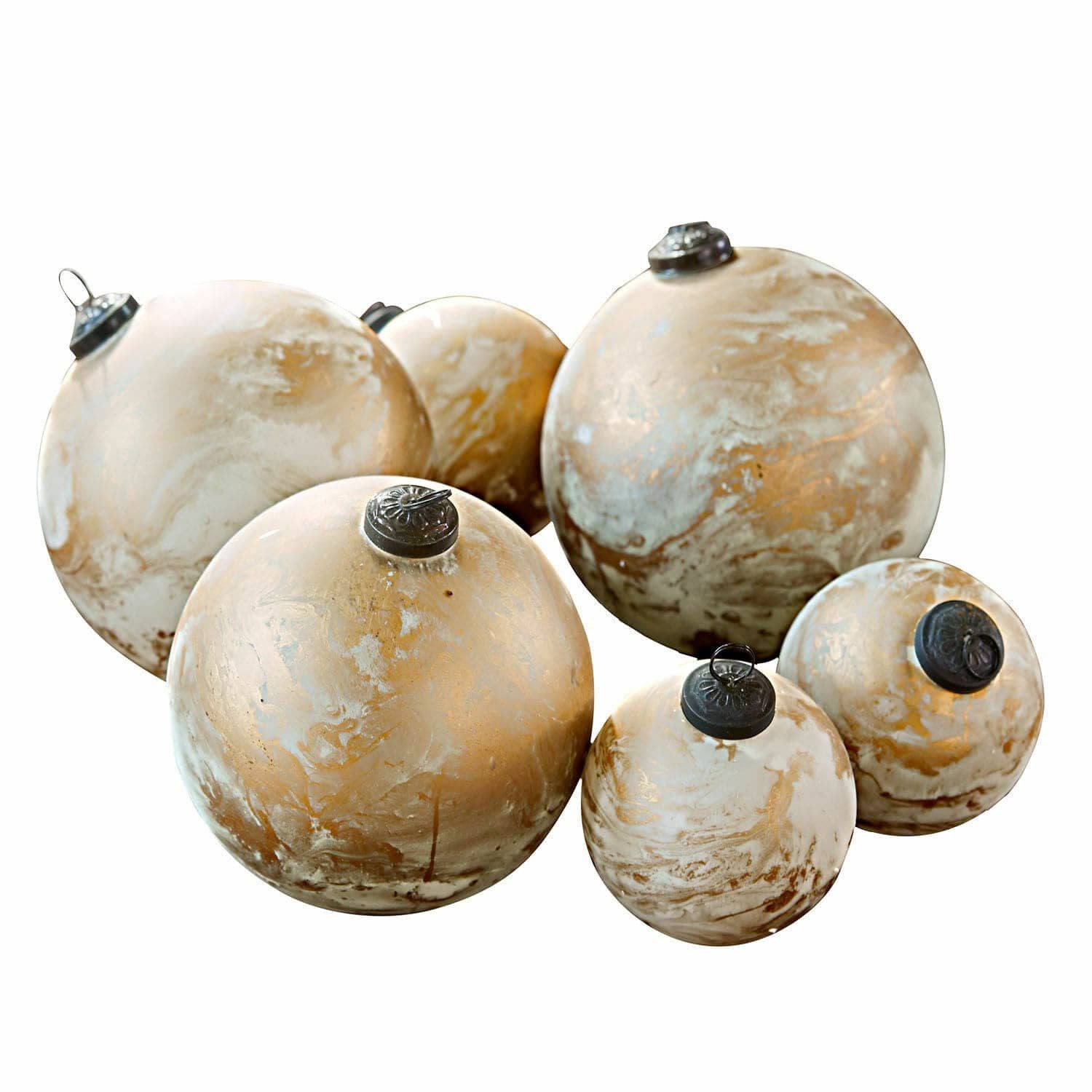 Mirabeau Christbaumschmuck Weihnachtskugel 6er Set Nymeria creme/gold, none