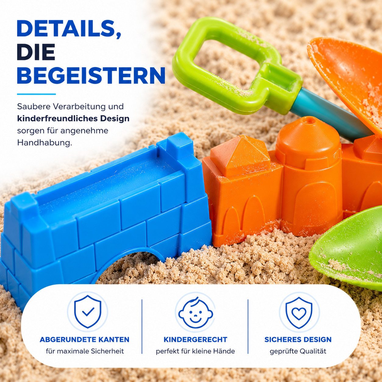 TK Gruppe Sandform-Set Sandspielzeug-Set aus Kunststoff, 4-, 9- oder 11-teilig – Bild 3 von 5