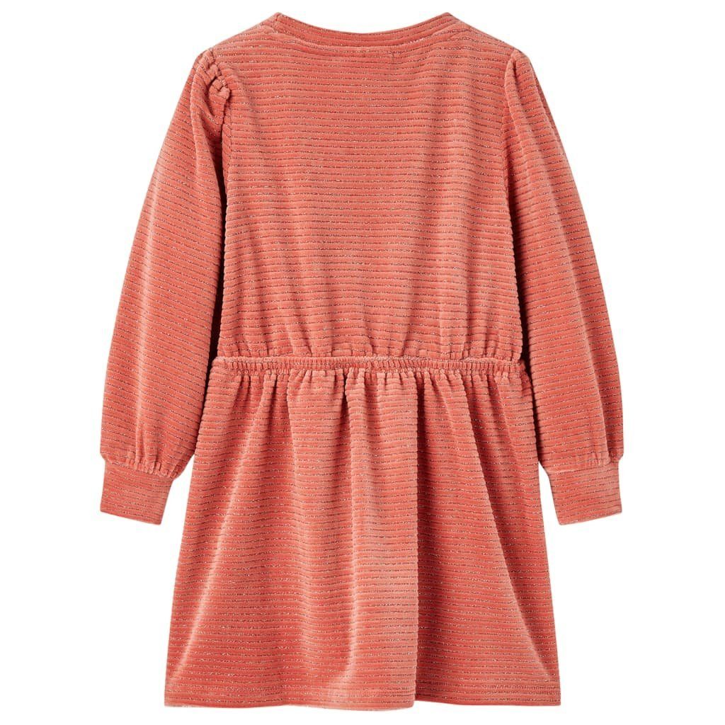 vidaXL A-Linien-Kleid Kinderkleid mit Langen Ärmeln 104 Mittelrosa