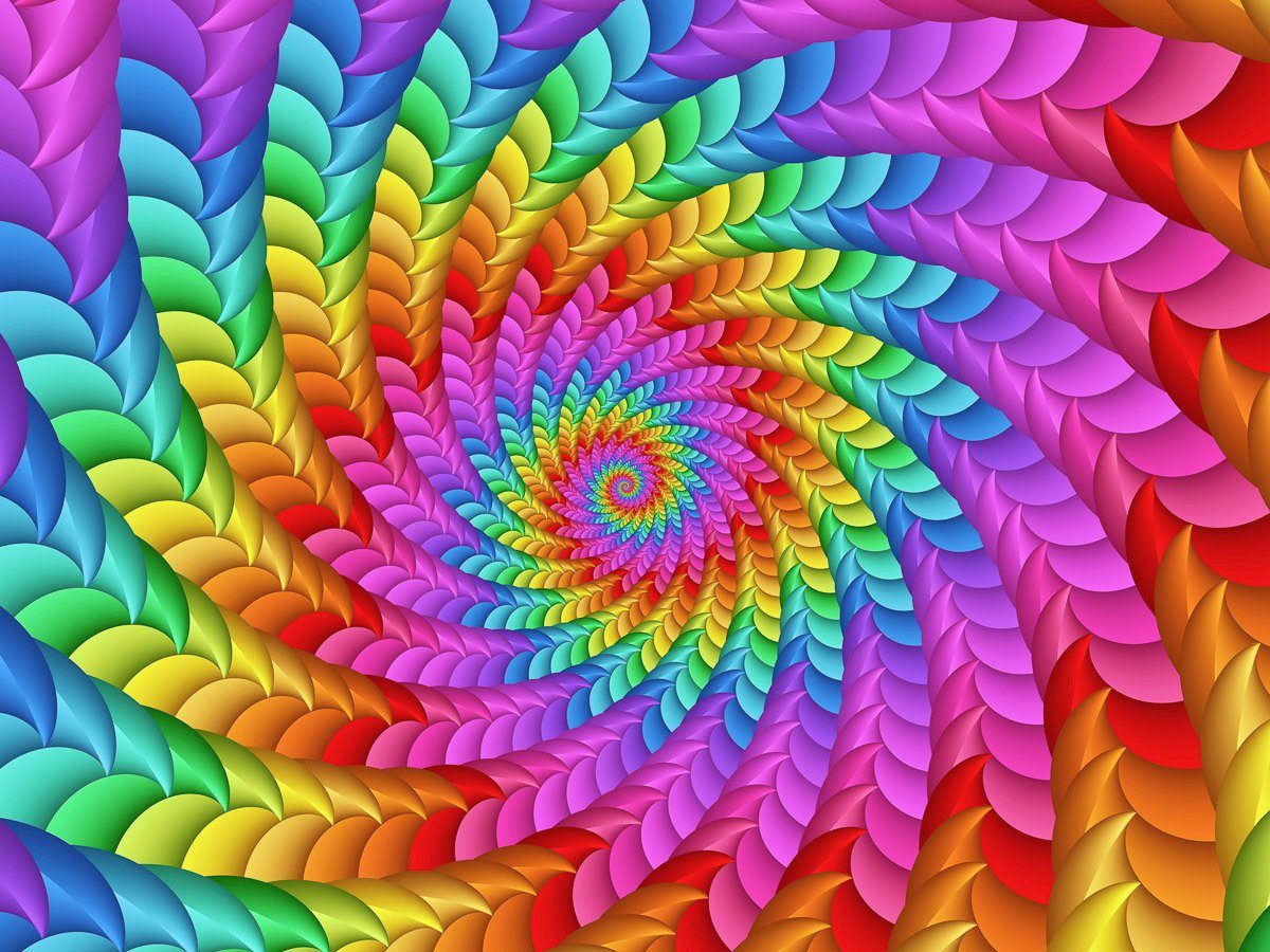 Papermoon Fototapete Regenbogenspirale Psychedelische