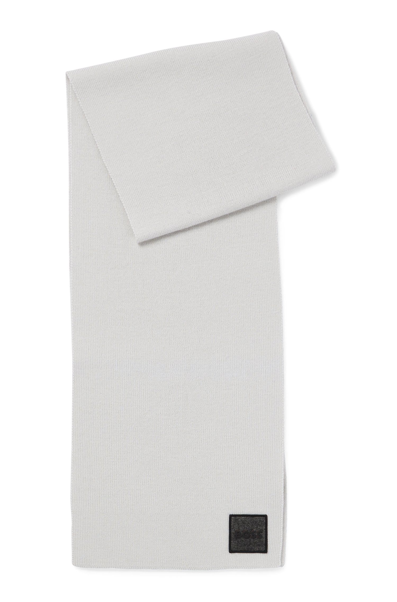 BOSS ORANGE Schal Foxon, mit unifarbenes Vielseitig durch am Labelpatch kombinierbar Abschluss, Design