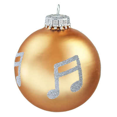 mugesh Weihnachtsbaumkugel Weihnachtskugel Note gold, für Musiker