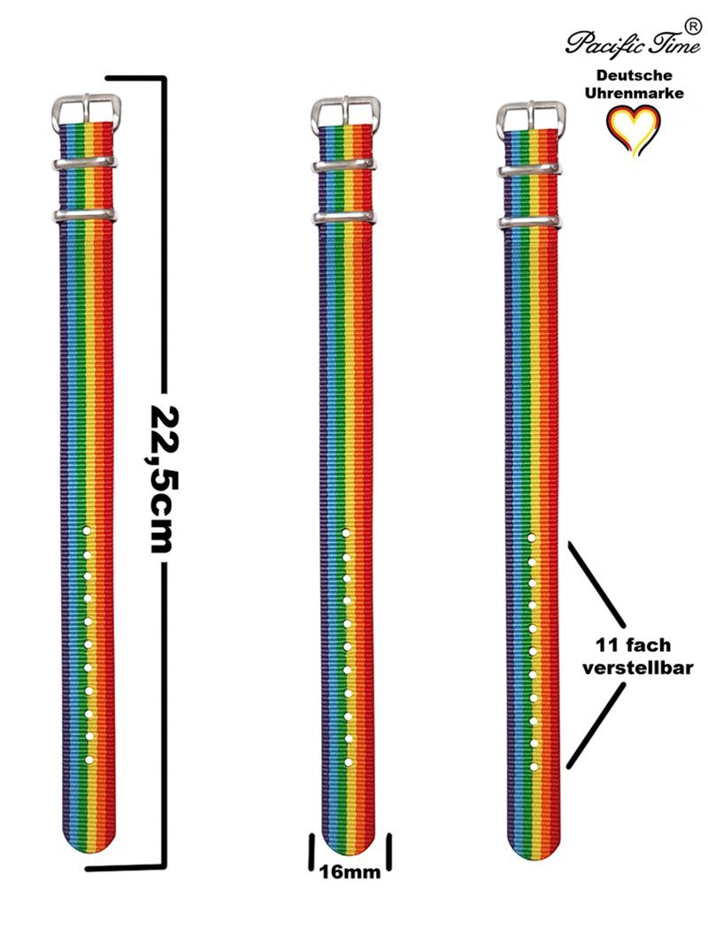 Pacific Time Uhrenarmband Wechselarmband Textil Nylon günstig online kaufen
