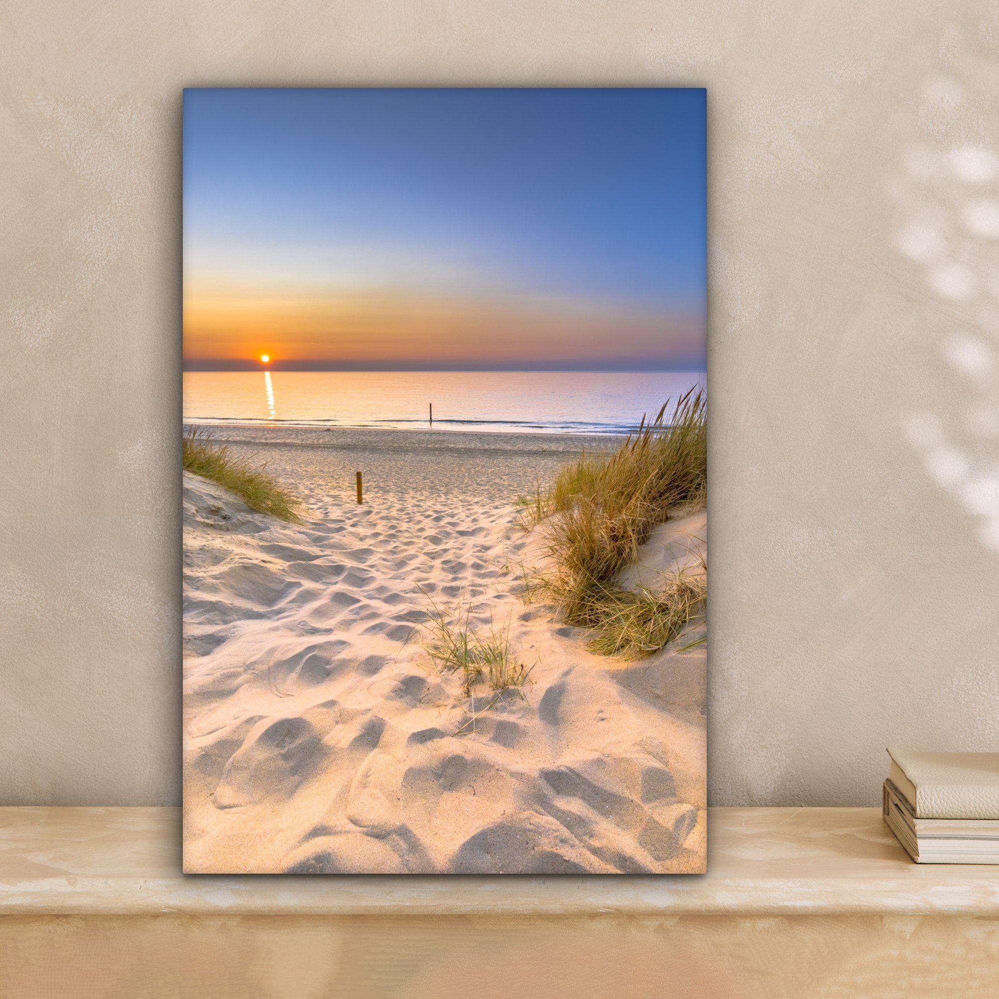 OneMillionCanvasses® Leinwandbild Düne - Sonnenuntergang - Horizont - Stran günstig online kaufen