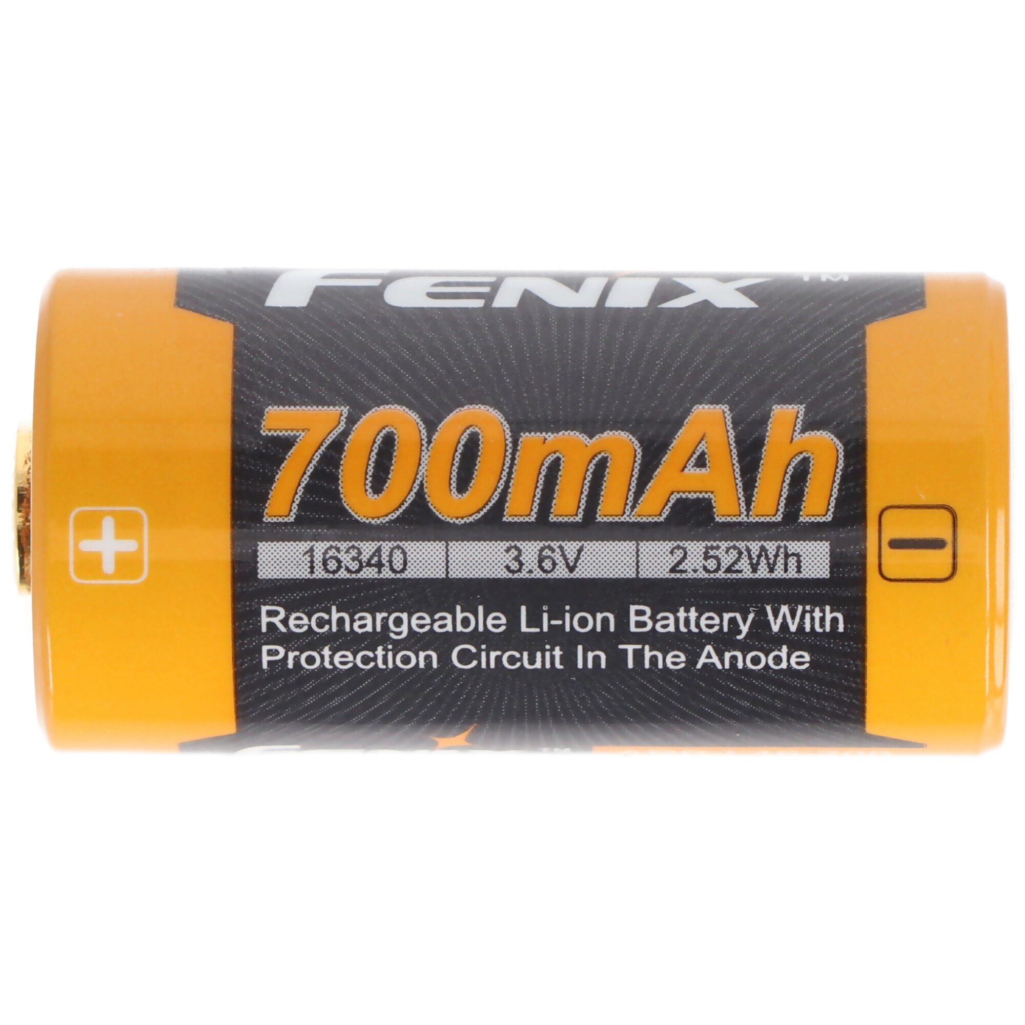 Fenix CR123 A Li-ion Batterie wiederaufladbar 3,6-3,7 Volt min.700mAh, typi Akku 700 mAh (3,7 V)