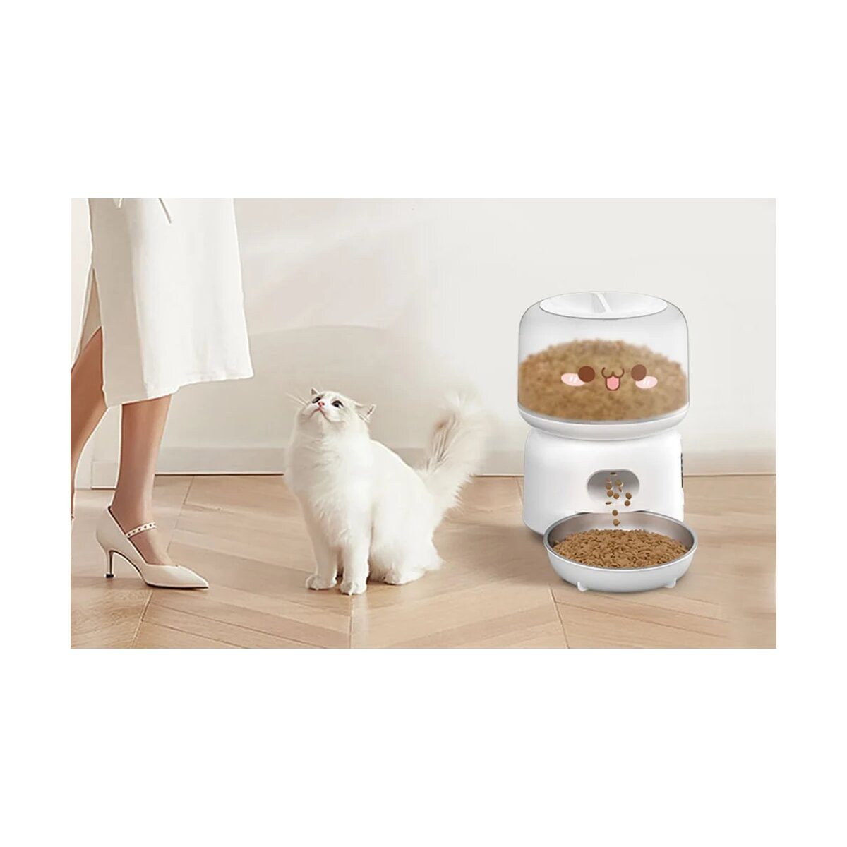 ROJECO Futterspender Rojeco 3L Smart Futterautomat WiFi Weiß