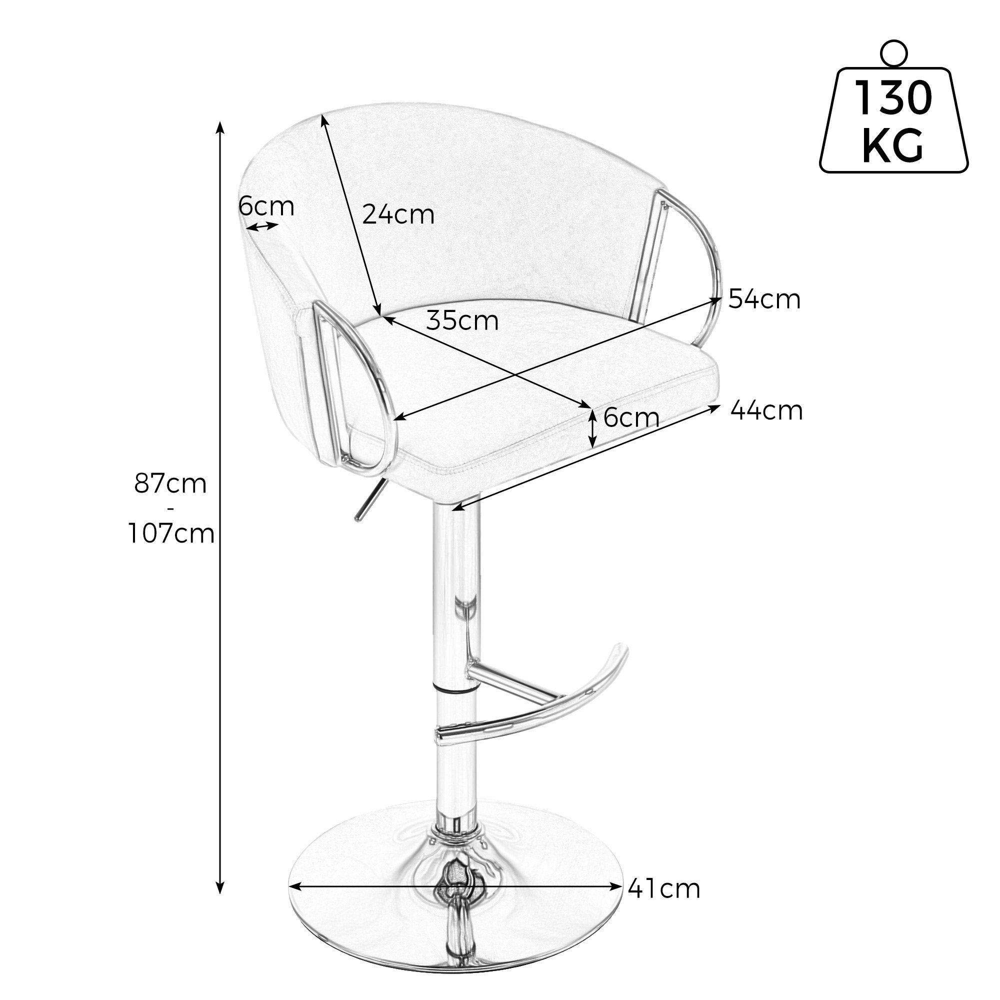 Grau mit Stühlen St) höhenverstellbaren Fußstütze 2 Barhocker mit WISHDOR (2