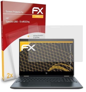 atFoliX Schutzfolie für HP Spectre x360 15-df0322ng, (2 Folien), Entspiegelnd und stoßdämpfend