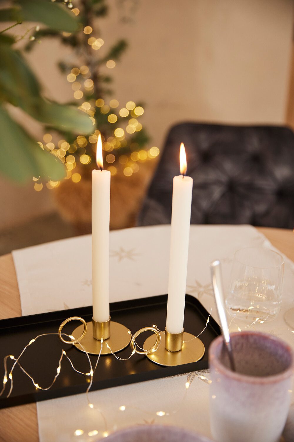 Leonique Kerzenhalter Stabkerzenhalter Adaliz (Set, 4 St), aus Metall, mit günstig online kaufen