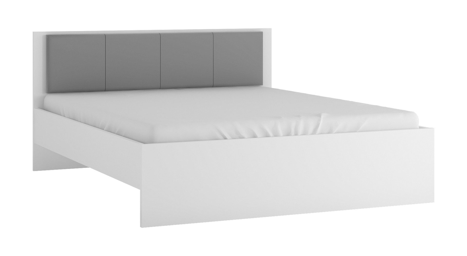 Feldmann-Wohnen Futonbett Boston (ohne Lattenrost und Matratzen, 1-tlg., moderne Optik, gepolstertes Kopfteil), 160x200cm weiß Kunstleder