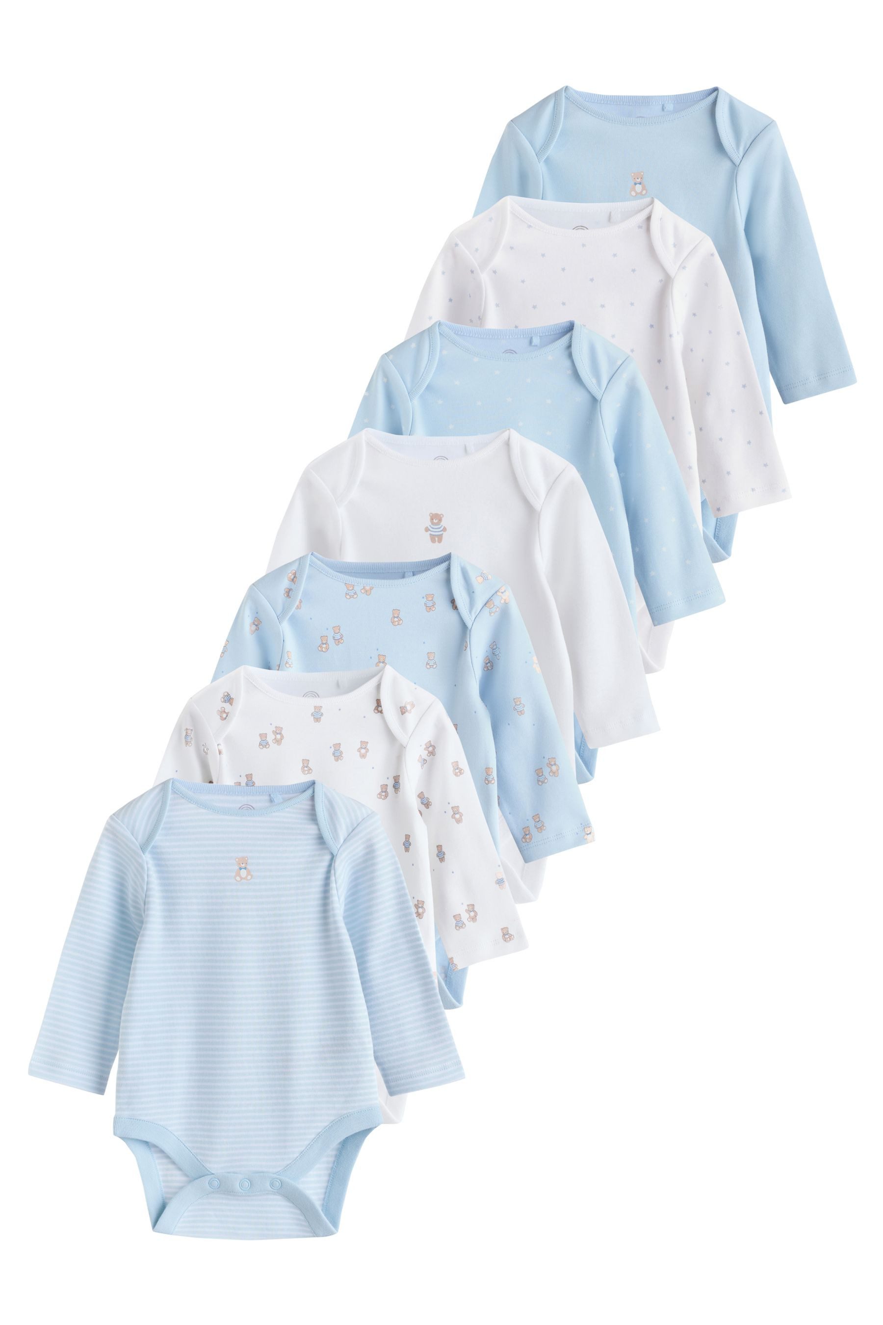 Next Langarmbody Langärmelige Baby-Bodysuits, 7er-Pack, Bär (7-tlg)