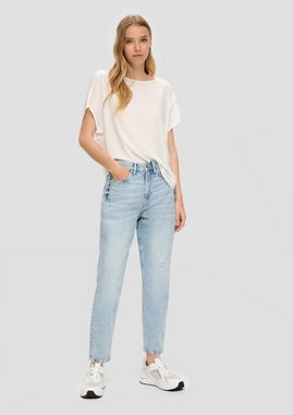 QS 7/8-Hose Ankle-Jeans Mom / Relaxed fit / High rise / Tapered leg Waschung